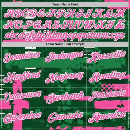 Custom Green Pink-White Abstract Geometric Grunge Fragment Performance Polo Shirt