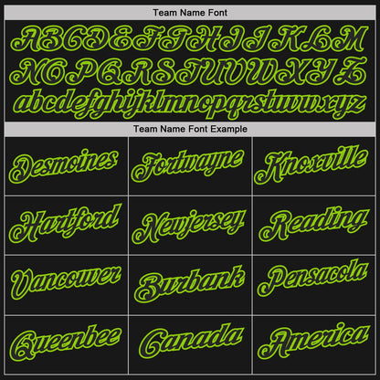 Custom Black White Pinstripe-Neon Green Performance Polo Shirt