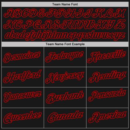 Custom Black Red Pinstripe-Red Performance Polo Shirt