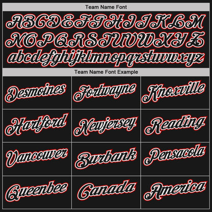 Custom Black Red Pinstripe-White Performance Polo Shirt