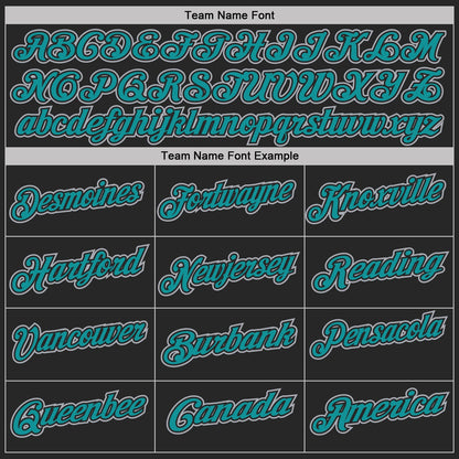 Custom Black Gray Pinstripe-Teal Performance Polo Shirt