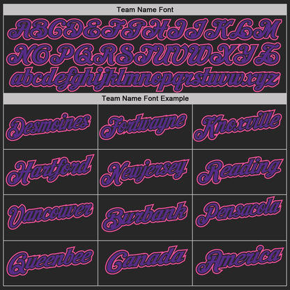 Custom Black Pink Pinstripe-Purple Performance Polo Shirt