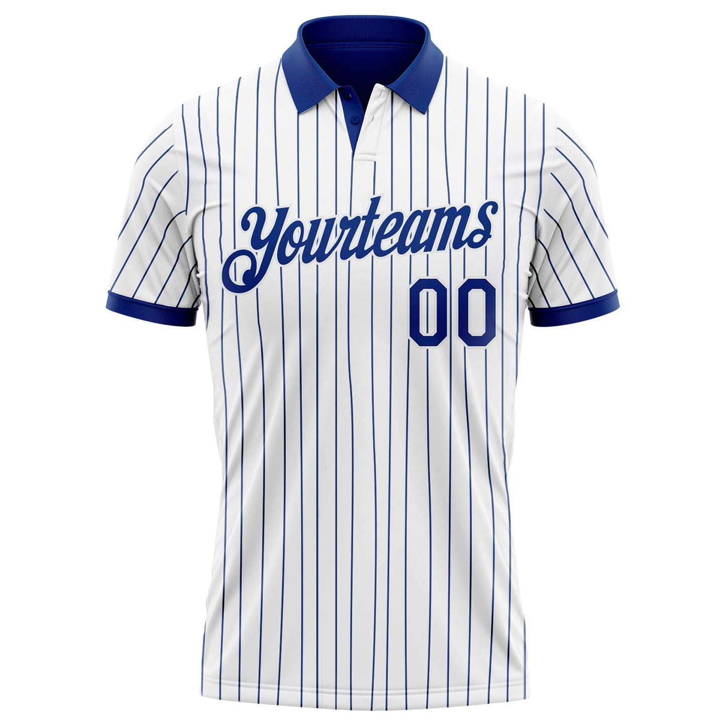 Custom White Royal Pinstripe-Royal Performance Polo Shirt