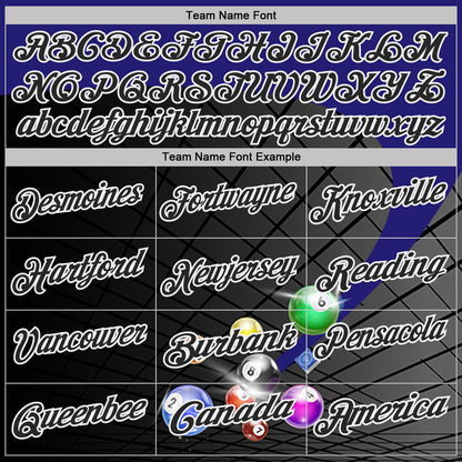 Custom Black Purple-White Billiard Balls Performance Polo Shirt