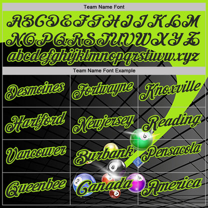 Custom Black-Neon Green Billiard Balls Performance Polo Shirt