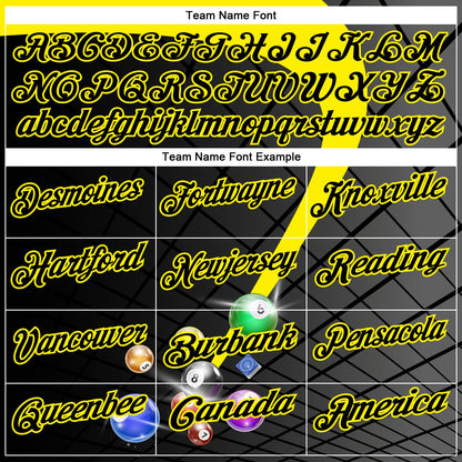Custom Black-Light Yellow Billiard Balls Performance Polo Shirt