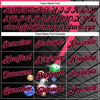 Custom Black-Neon Pink Billiard Balls Performance Polo Shirt