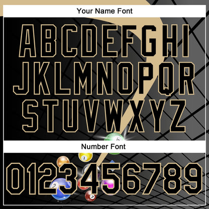 Custom Black-Vegas Gold Billiard Balls Performance Polo Shirt