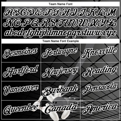 Custom Black Steel Gray-White Bowling Geometric Grid Performance Polo Shirt
