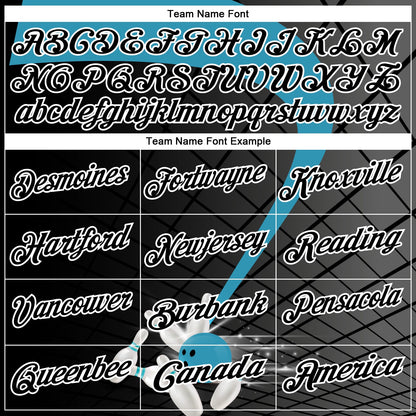 Custom Black Panther Blue-White Bowling Geometric Grid Performance Polo Shirt