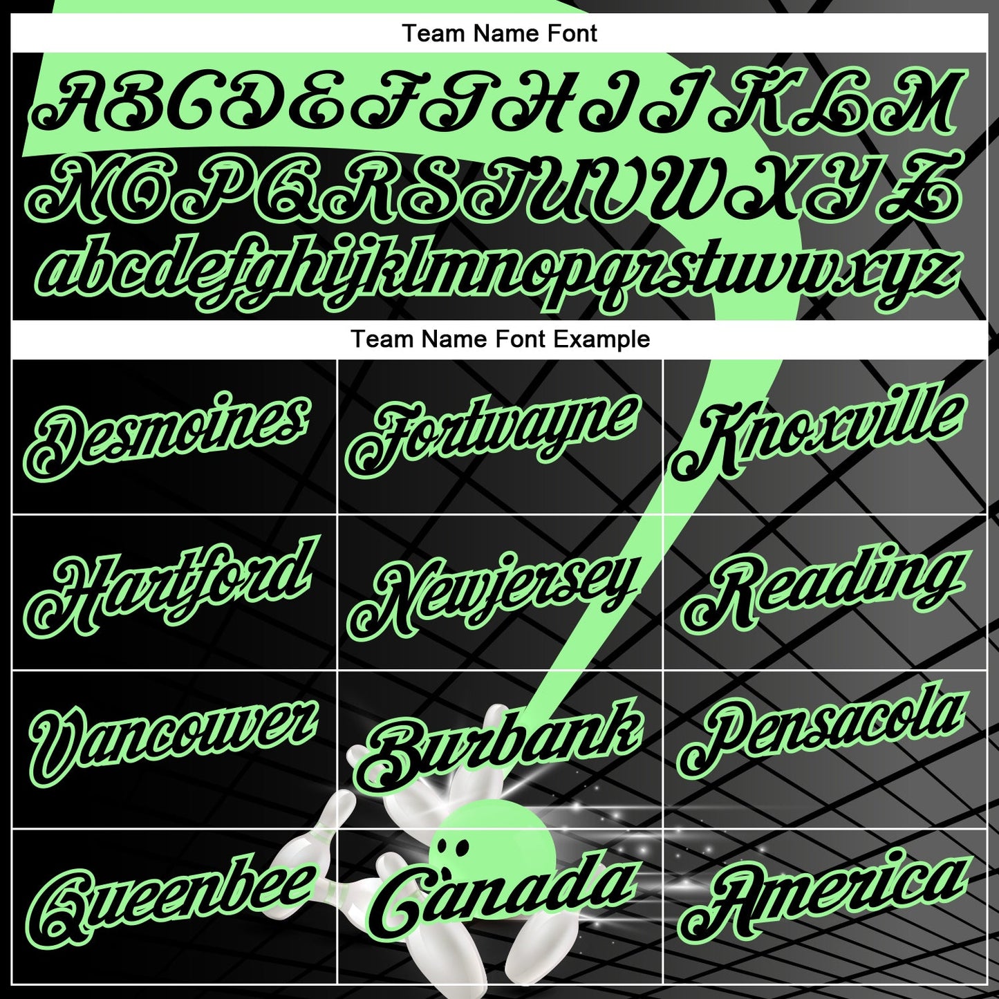 Custom Black-Pea Green Bowling Geometric Grid Performance Polo Shirt