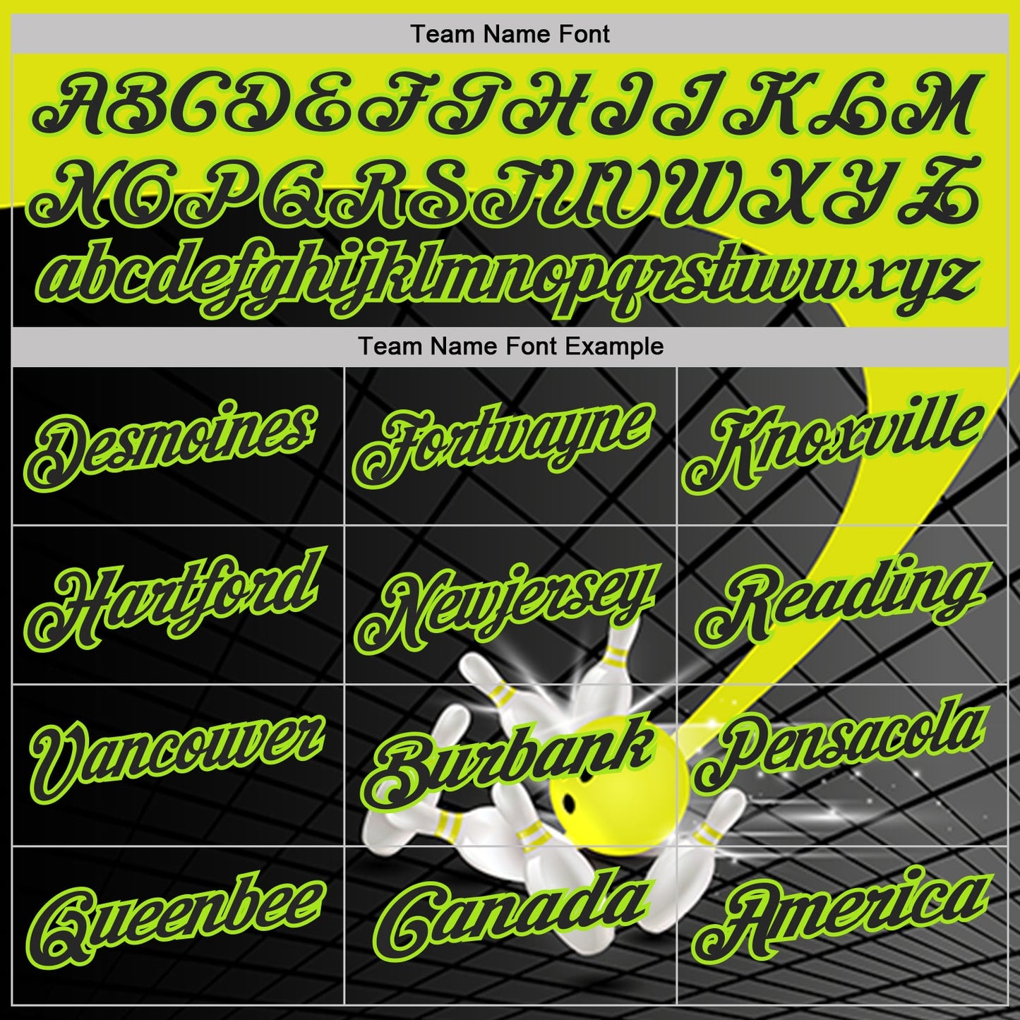 Custom Black-Neon Green Bowling Geometric Grid Performance Polo Shirt