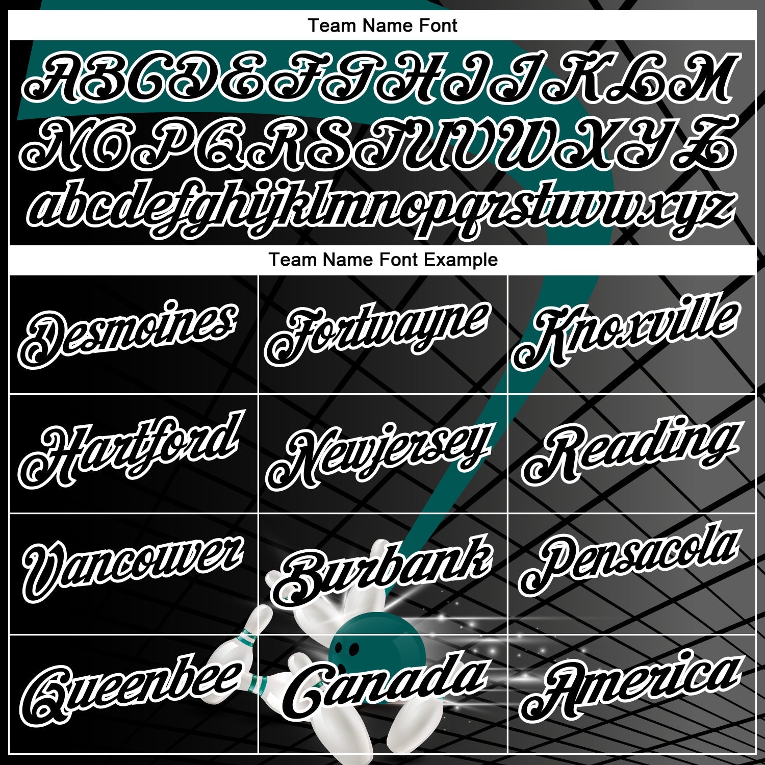Custom Black Midnight Green-White Bowling Geometric Grid Performance Polo Shirt