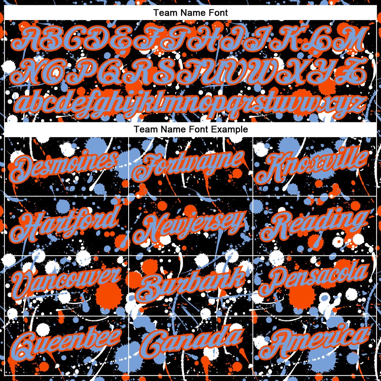 Custom Graffiti Pattern Powder Blue Black Orange-White Vibrant Multi-Color Abstract Splatter Performance Polo Shirt