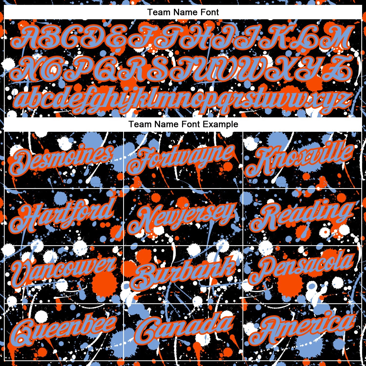 Custom Graffiti Pattern Powder Blue Black Orange-White Vibrant Multi-Color Abstract Splatter Performance Polo Shirt