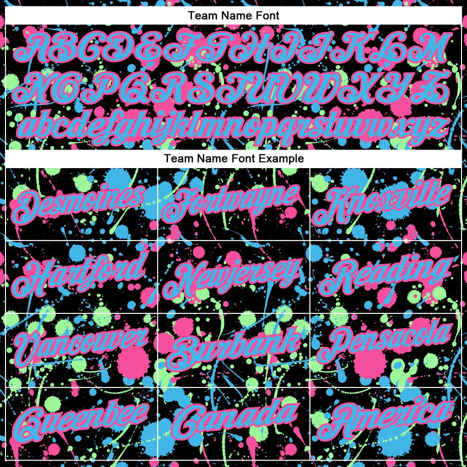 Custom Graffiti Pattern Sky Blue Black Pink-Pea Green Vibrant Multi-Color Abstract Splatter Performance Polo Shirt