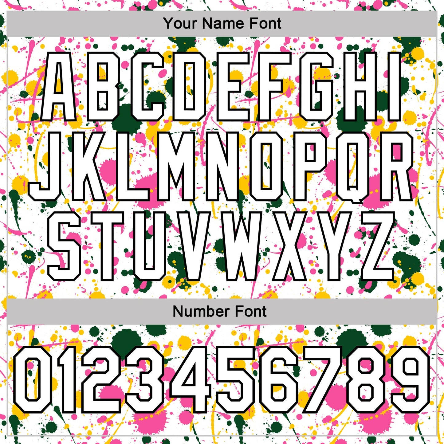 Custom Graffiti Pattern White Green Pink Yellow-Black Vibrant Multi-Color Abstract Splatter Performance Polo Shirt