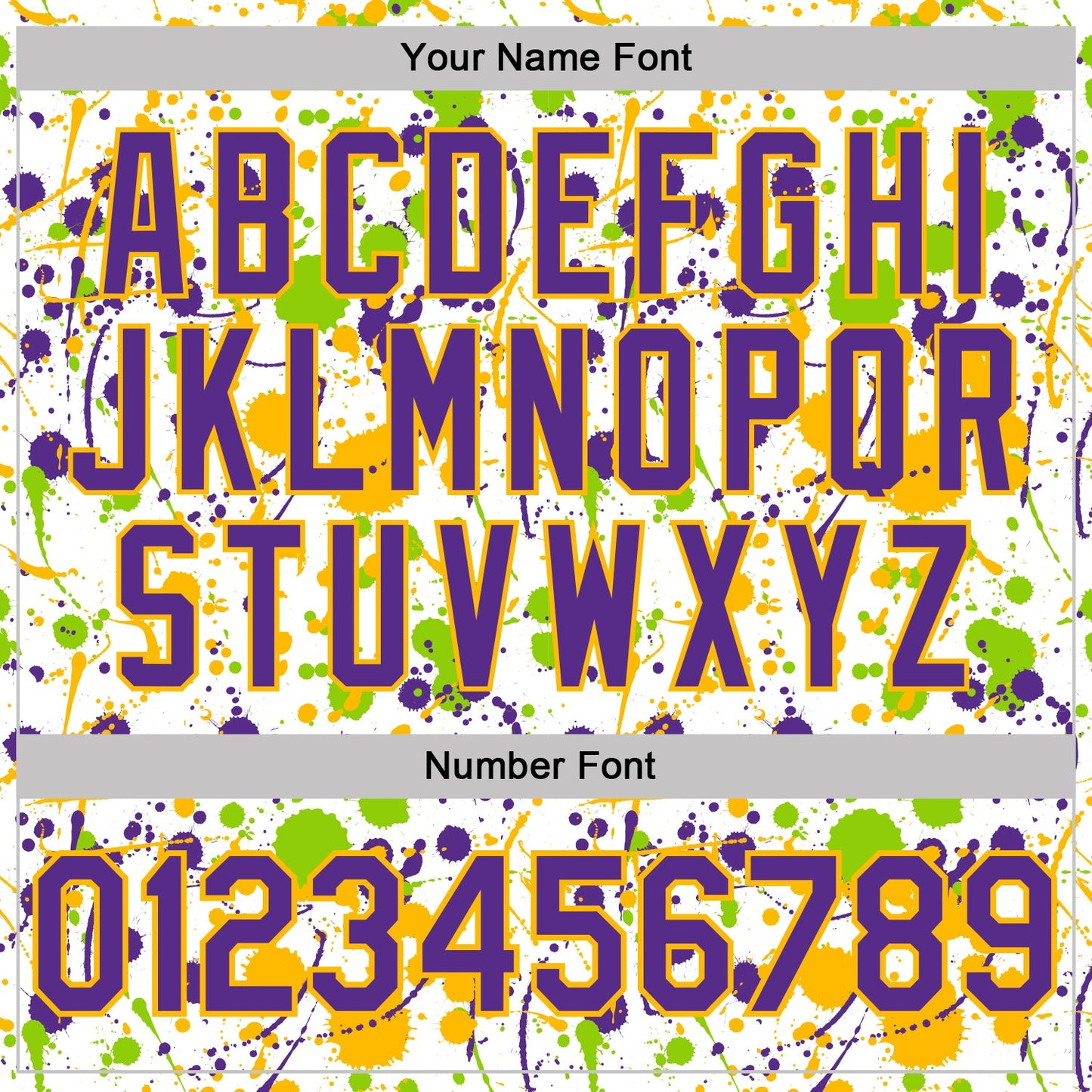 Custom Graffiti Pattern Purple White Neon Green-Gold Vibrant Multi-Color Abstract Splatter Performance Polo Shirt