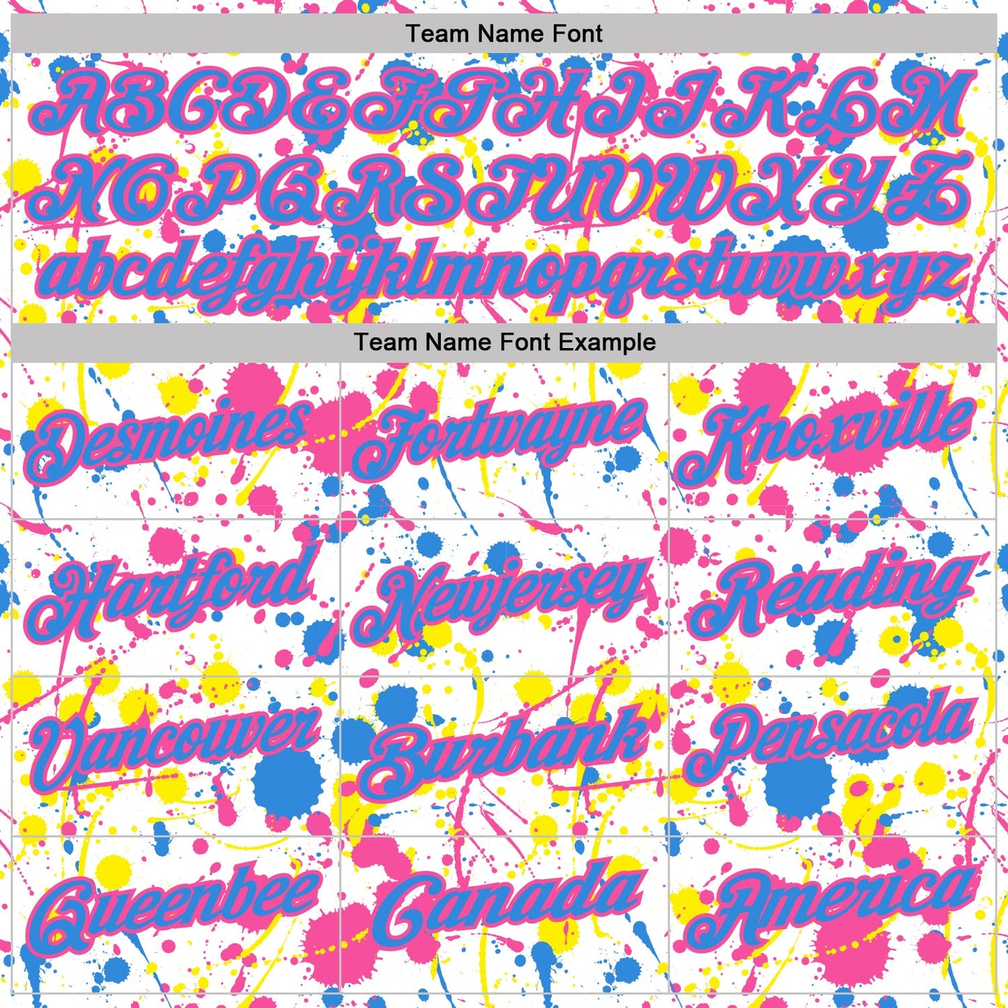 Custom Graffiti Pattern Powder Blue White Pink-Light Yellow Vibrant Multi-Color Abstract Splatter Performance Polo Shirt