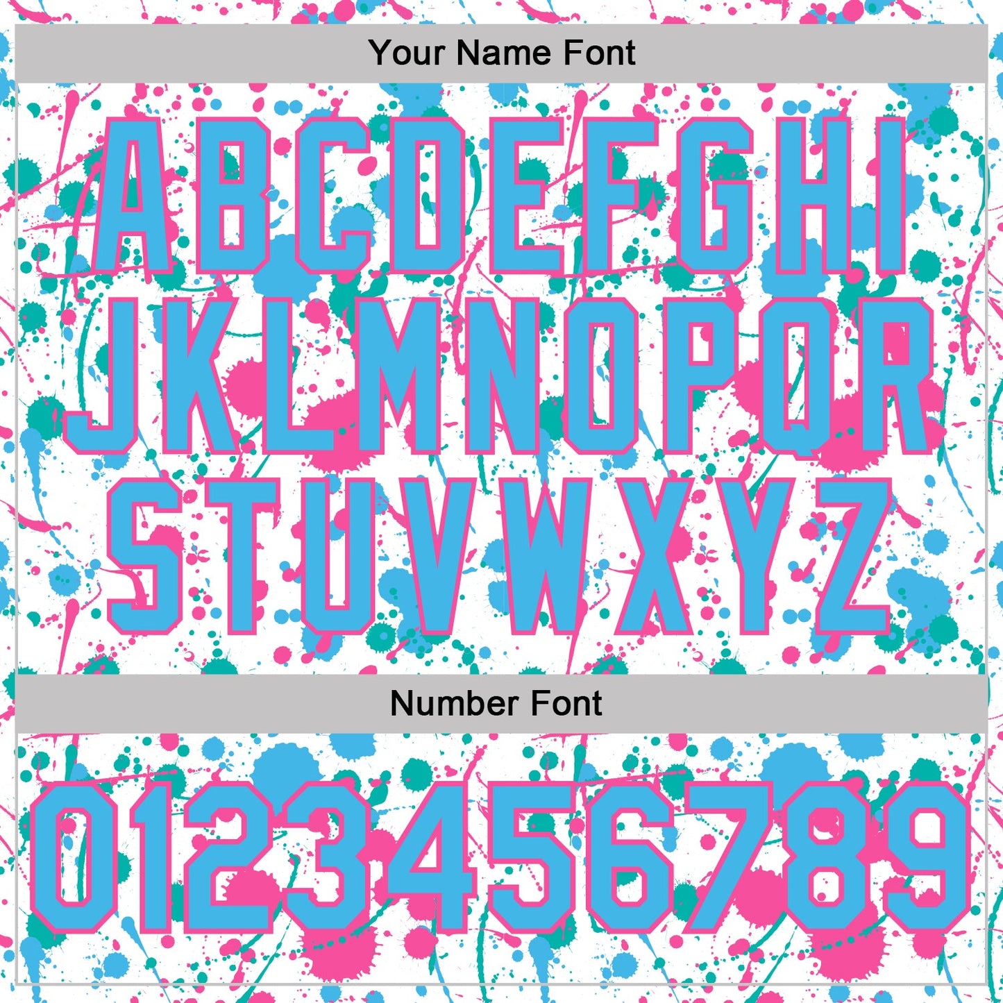 Custom Graffiti Pattern Sky Blue White Pink-Aqua Vibrant Multi-Color Abstract Splatter Performance Polo Shirt