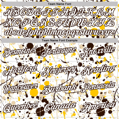 Custom Graffiti Pattern White Yellow Brown-City Cream Vibrant Multi-Color Abstract Splatter Performance Polo Shirt
