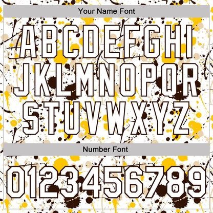 Custom Graffiti Pattern White Yellow Brown-City Cream Vibrant Multi-Color Abstract Splatter Performance Polo Shirt