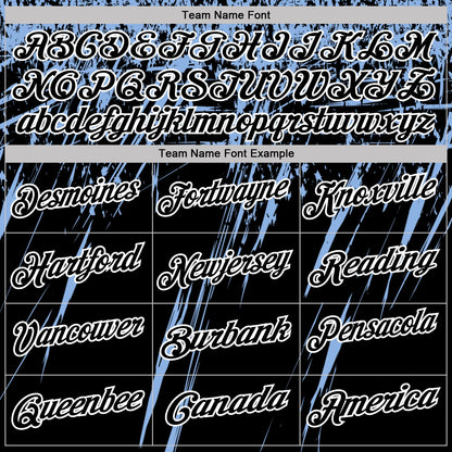 Custom Black Light Blue-White Distressed Scratch Brush Stroke Performance Polo Shirt