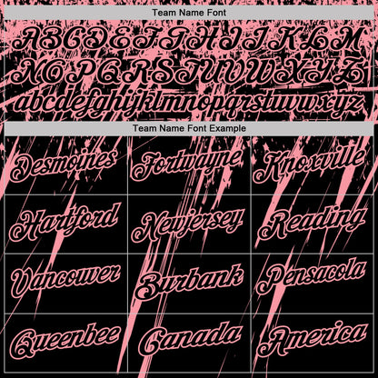 Custom Black-Medium Pink Distressed Scratch Brush Stroke Performance Polo Shirt