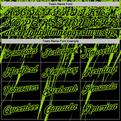 Custom Black-Neon Green Distressed Scratch Brush Stroke Performance Polo Shirt