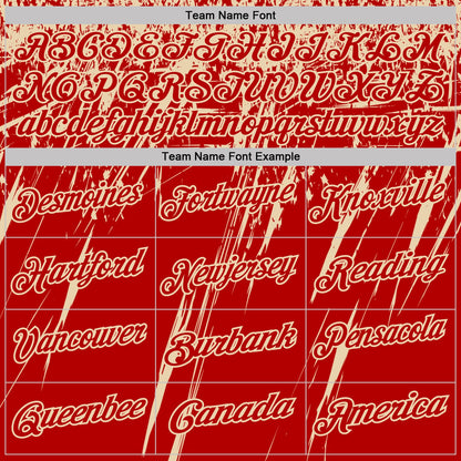 Custom Red-City Cream Distressed Scratch Brush Stroke Performance Polo Shirt