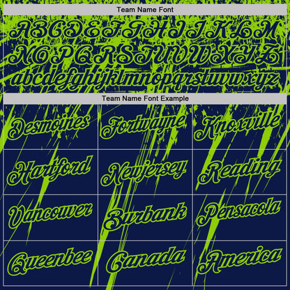 Custom Navy-Neon Green Distressed Scratch Brush Stroke Performance Polo Shirt