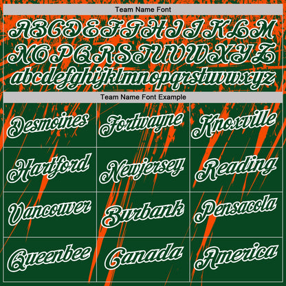 Custom Green Orange-White Distressed Scratch Brush Stroke Performance Polo Shirt