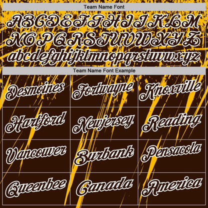 Custom Brown Gold-White Distressed Scratch Brush Stroke Performance Polo Shirt