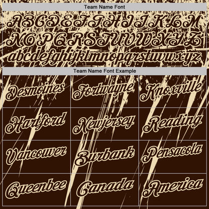 Custom Brown-Cream Distressed Scratch Brush Stroke Performance Polo Shirt
