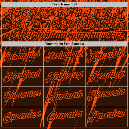 Custom Brown-Orange Distressed Scratch Brush Stroke Performance Polo Shirt