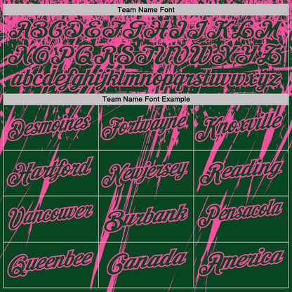 Custom Green-Pink Distressed Scratch Brush Stroke Performance Polo Shirt