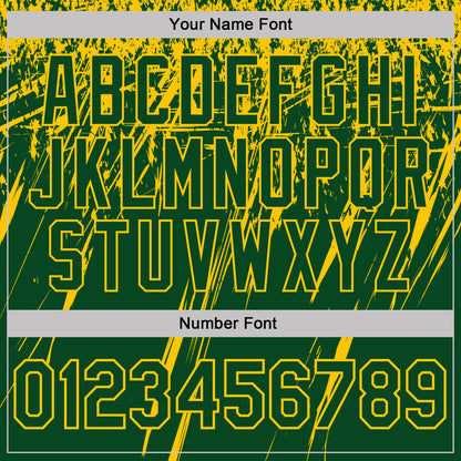 Custom Green-Yellow Distressed Scratch Brush Stroke Performance Polo Shirt