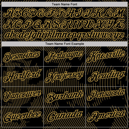 Custom Black-Old Gold 3D Pattern Abstract Fluid Line Performance Polo Shirt