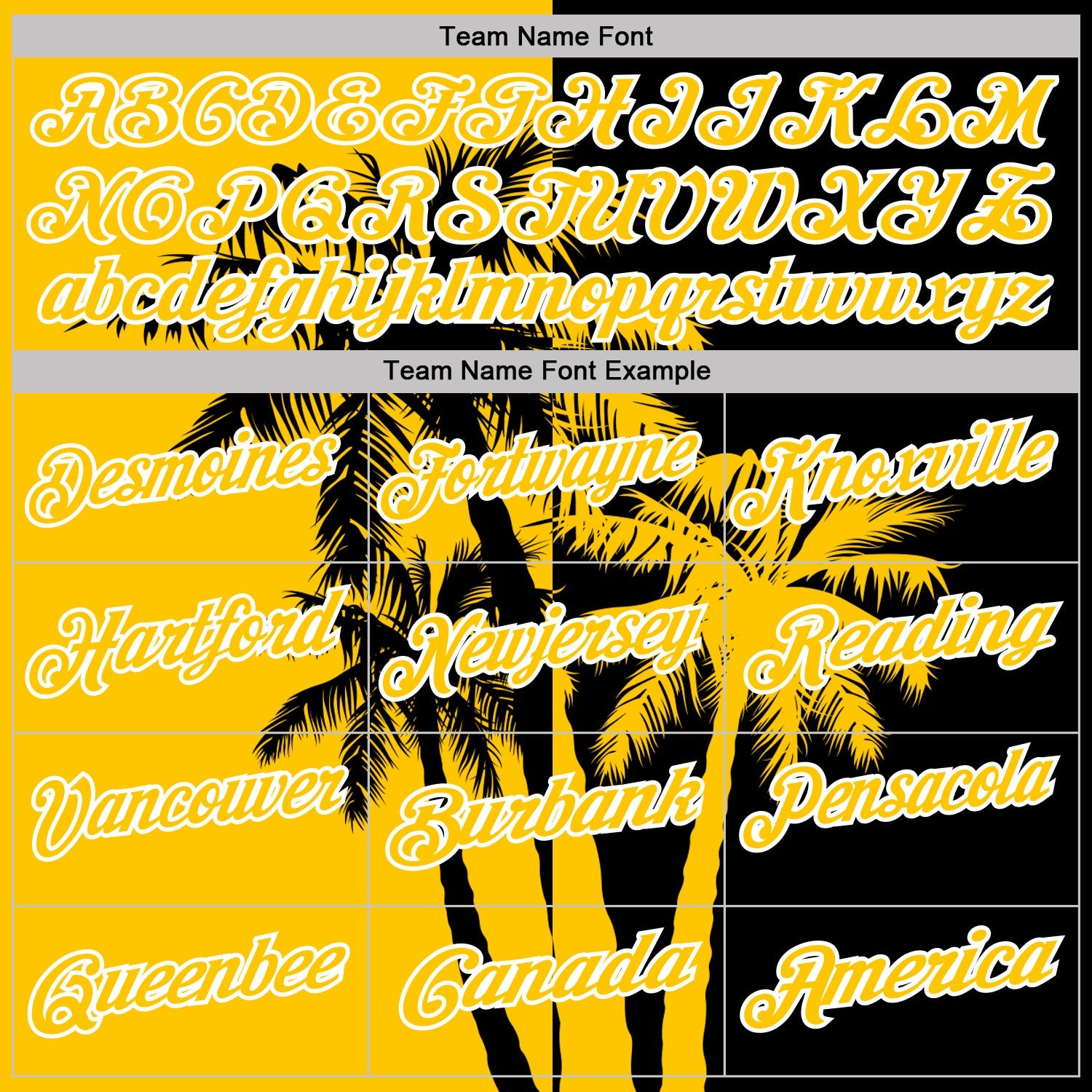 Custom Black Yellow-White Hawaii Tropical Coastal Palm Trees Performance Polo Shirt