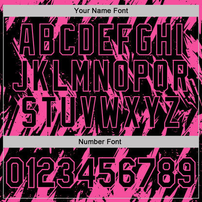 Custom Black-Pink Torn Sharp Brush Stroke Splatter Performance Polo Shirt