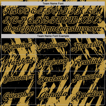 Custom Black-Old Gold Torn Sharp Brush Stroke Splatter Performance Polo Shirt
