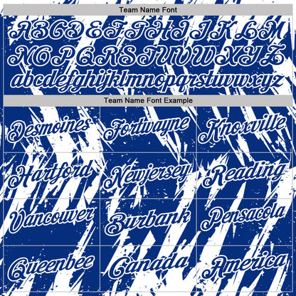 Custom Royal-White Torn Sharp Brush Stroke Splatter Performance Polo Shirt