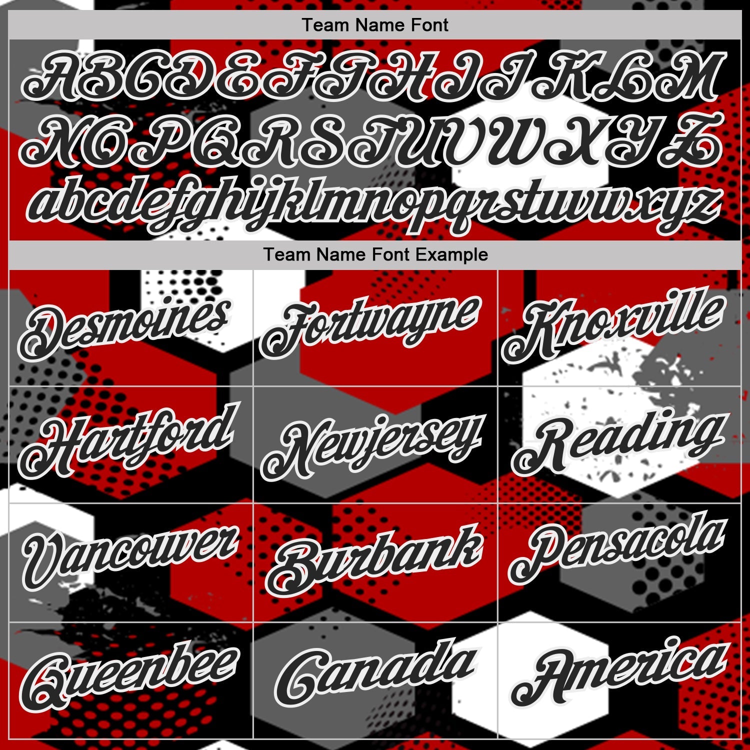 Custom Red Black Gray-White Modern Geometric Tech Hexagon Grid Performance Polo Shirt
