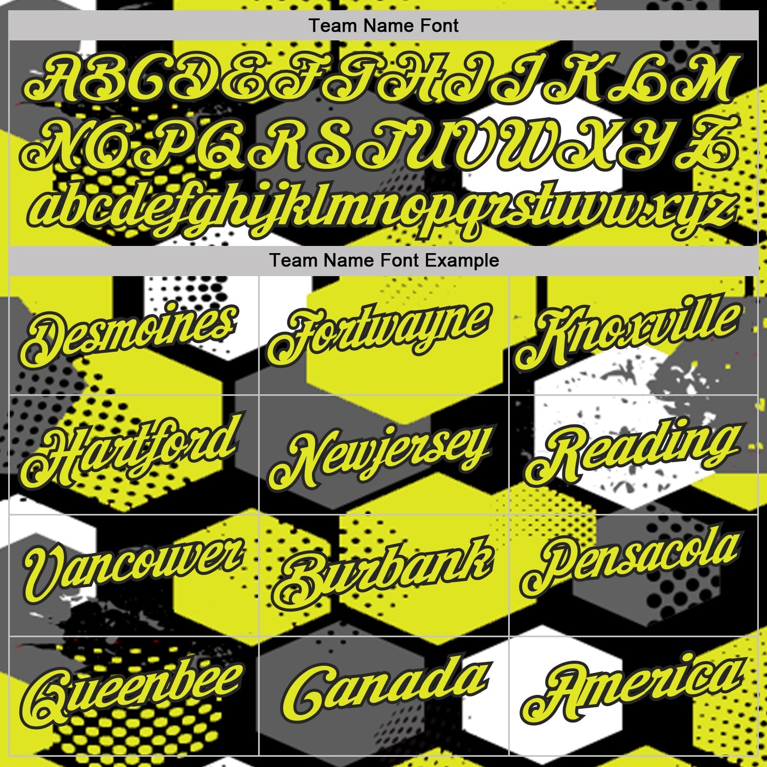Custom Neon Yellow Black Gray-White Modern Geometric Tech Hexagon Grid Performance Polo Shirt