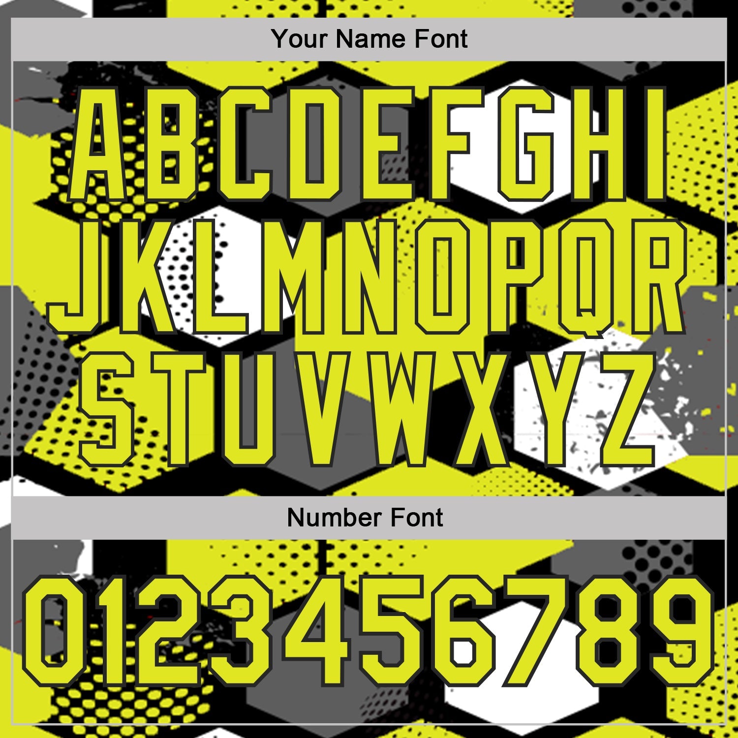 Custom Neon Yellow Black Gray-White Modern Geometric Tech Hexagon Grid Performance Polo Shirt