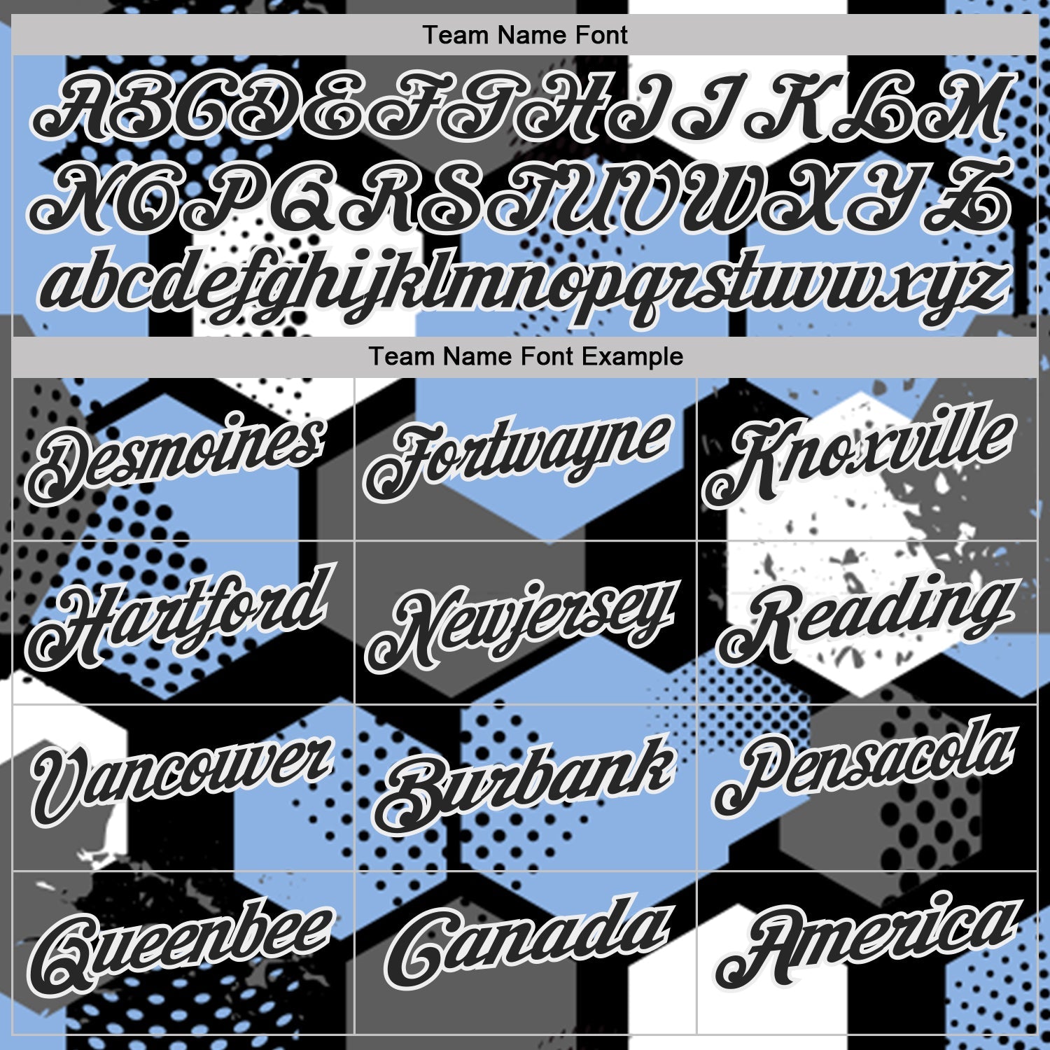 Custom Light Blue Black Gray-White Modern Geometric Tech Hexagon Grid Performance Polo Shirt