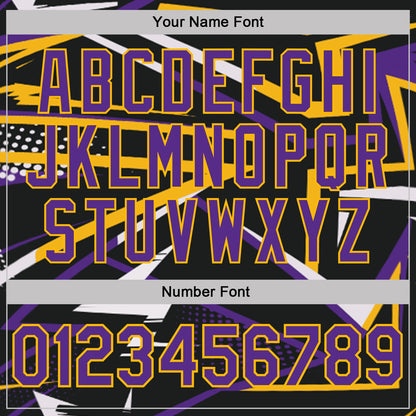 Custom Black Purple-Gold Dynamic Geometric Shard Performance Polo Shirt