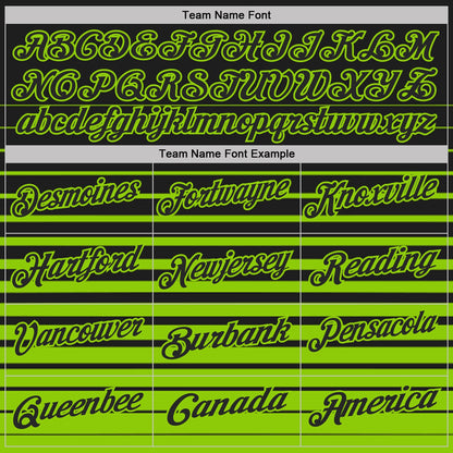 Custom Black-Neon Green Horizontal Gradient Stripe Performance Polo Shirt