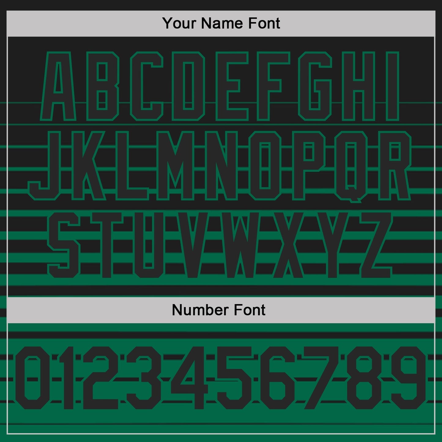 Custom Black-Kelly Green Horizontal Gradient Stripe Performance Polo Shirt