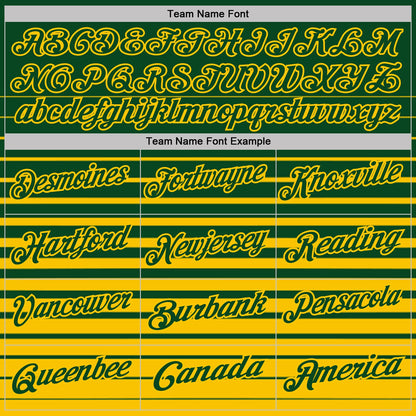 Custom Green-Yellow Horizontal Gradient Stripe Performance Polo Shirt